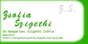 zsofia szigethi business card